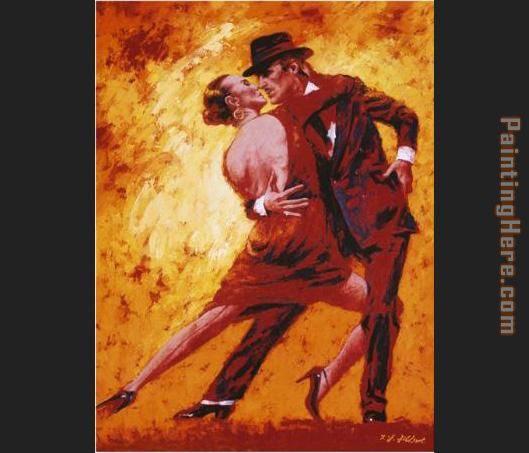 Terence Gilbert Golden Tango painting - Flamenco Dancer Terence Gilbert Golden Tango art painting